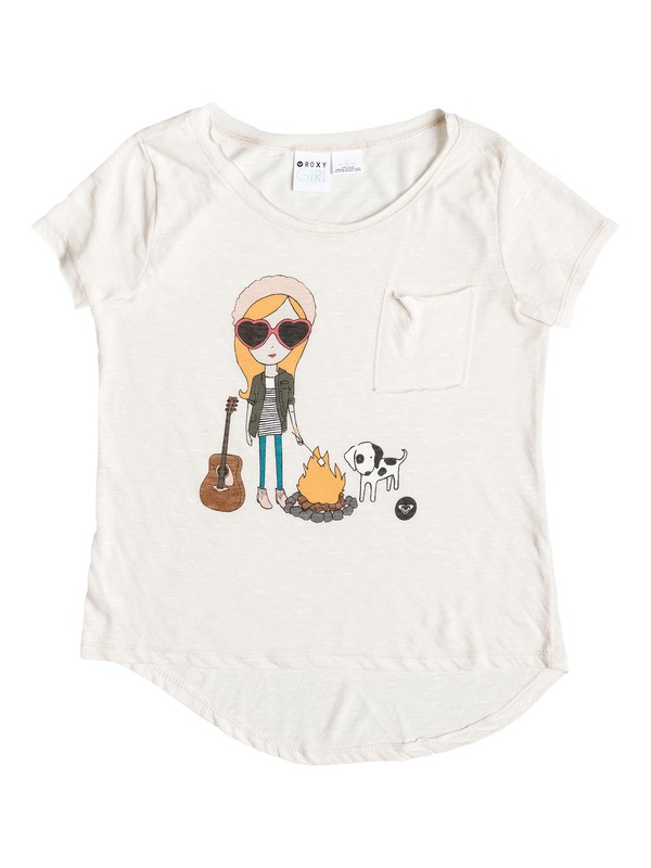 roxy, Girls 7-14 Camping Girl Tee, TURTLE DOVE (wdv0) 0 Girls 7-14 Camping Girl Tee ARGZT03016 Roxy