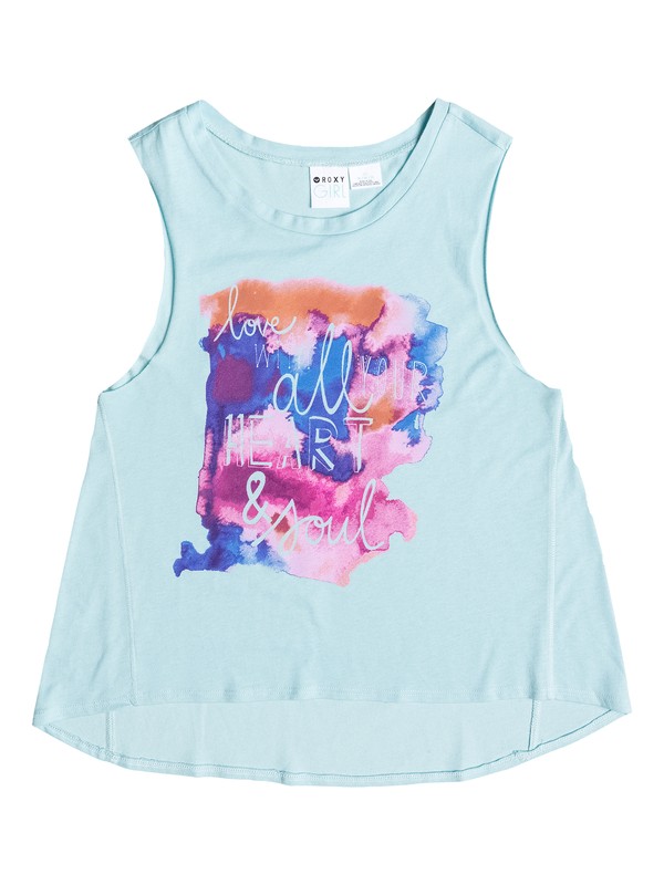 roxy, Girls 7-14 Heart & Soul Tank, CLOUD BLUE (bfl0) 0 Girls 7-14 Heart & Soul Tank ARGZT03023 Roxy