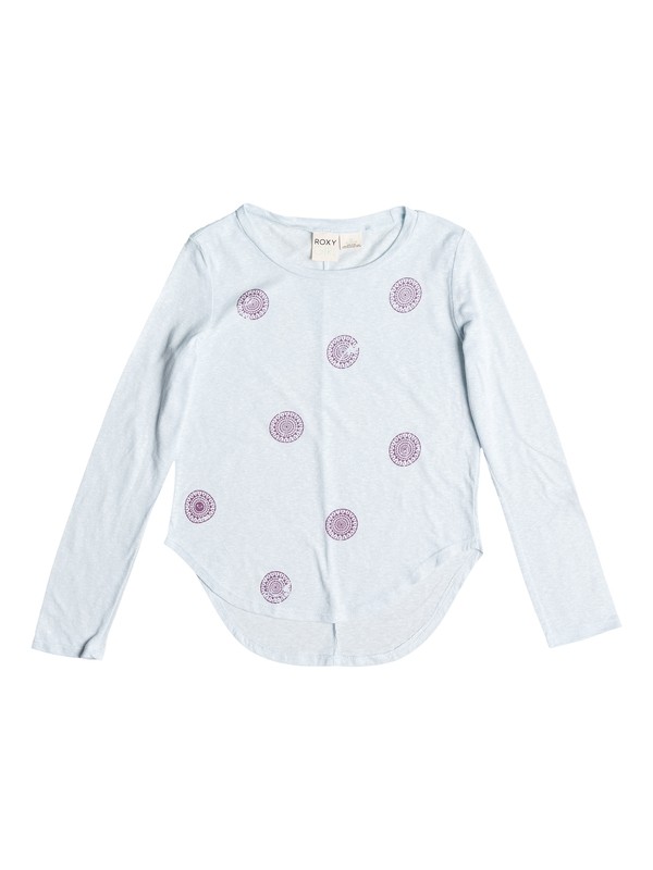 roxy, Girl's 7-14 Sun Medal Dot Long SleeveTee, SKYWAY (bfb0) 0 Girl's 7-14 Sun Medal Dot Long SleeveTee ARGZT03065 Roxy