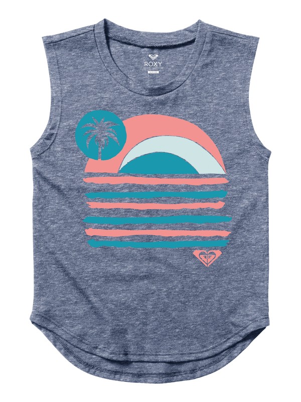 roxy, Girl's 7-14 Sunday Sunset Muscle Vest, BLEACHED DENIM (pmk0) 0 Girl's 7-14 Sunday Sunset Muscle Vest ARGZT03168 Roxy