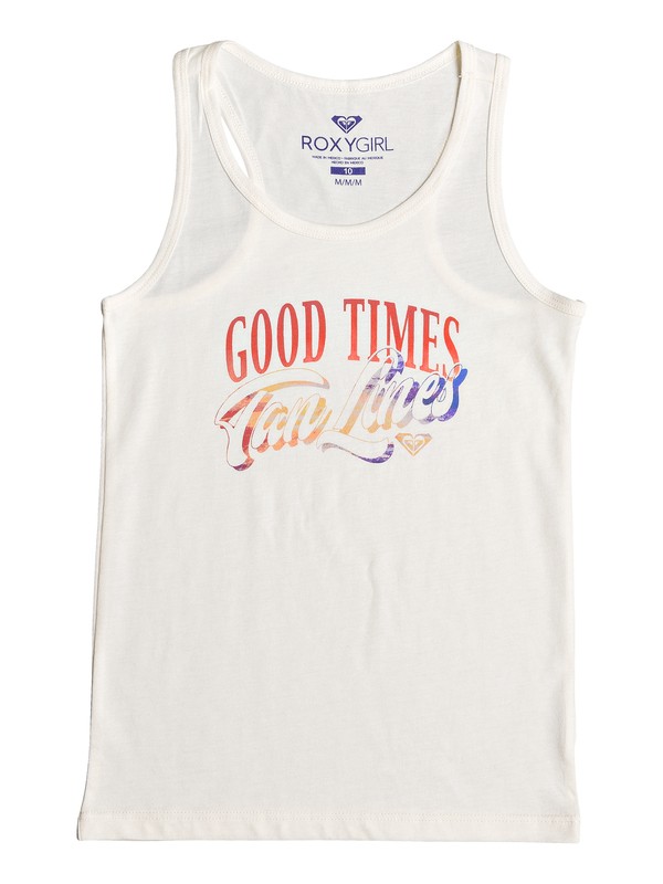 roxy, Girls 7-14 Good Times Tanlines Racerback Tank, SEA SPRAY (wbs0) 0 Girls 7-14 Good Times Tanlines Racerback Tank White ARGZT03225 Roxy