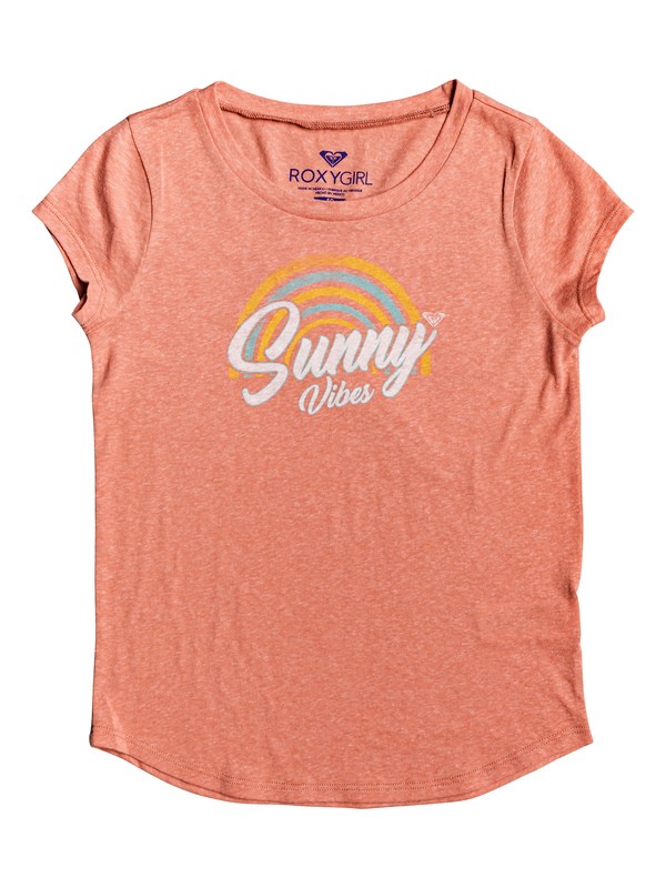 roxy, Girl's 7-14 Sunny Vibes Tee, DESERT SAND (mkt0) 0 Girl's 7-14 Sunny Vibes Tee Pink ARGZT03260 Roxy