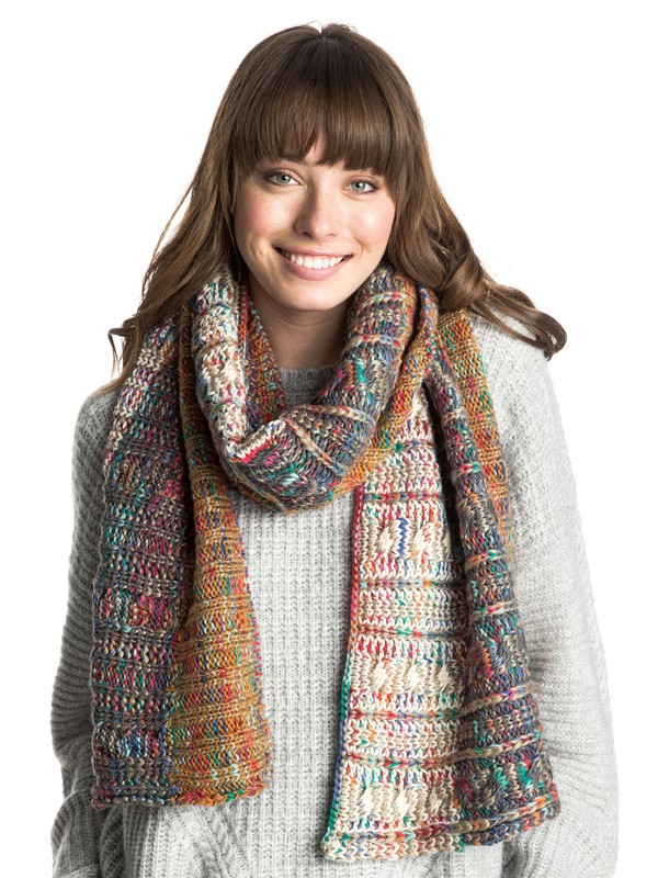 roxy, Along A Coast Knit Scarf, WALNUT (tnt0) 0 Along A Coast Knit Scarf ARJAA03112 Roxy