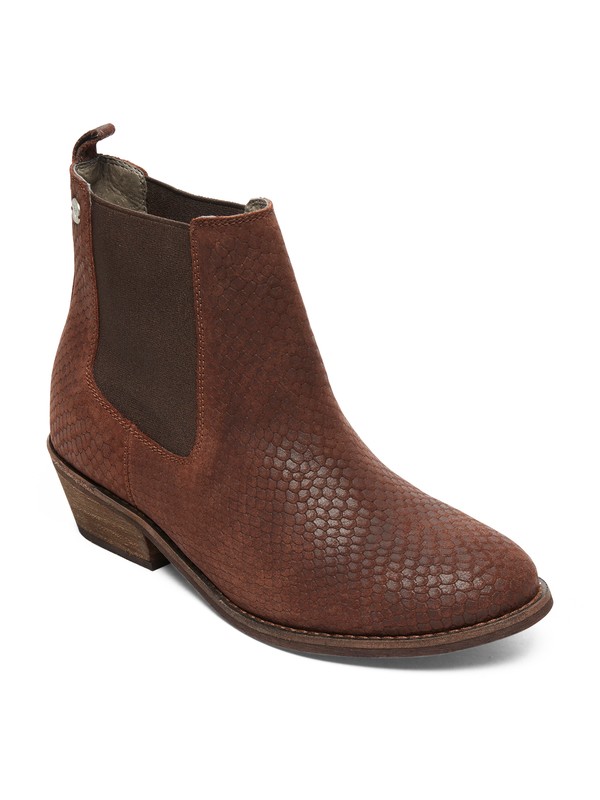 roxy, Karina Ankle Leather Boots, BROWN (brn) 0 Karina Ankle Leather Boots Brown ARJB700589 Roxy