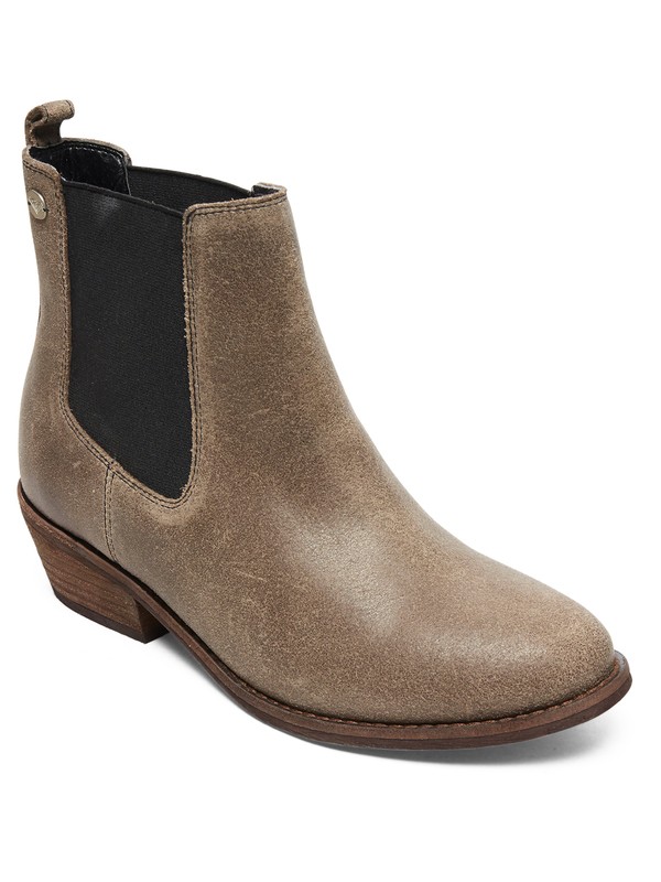 roxy, Karina Leather Ankle Boots, SMOKY GREY (smg) 0 Karina Leather Ankle Boots Grey ARJB700589 Roxy