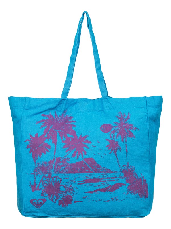 roxy, Need It Now Printed Linen Beach Tote, BLUE ASTER/LILAC (xbbp) 0 Need It Now Printed Linen Beach Tote ARJBP03145 Roxy