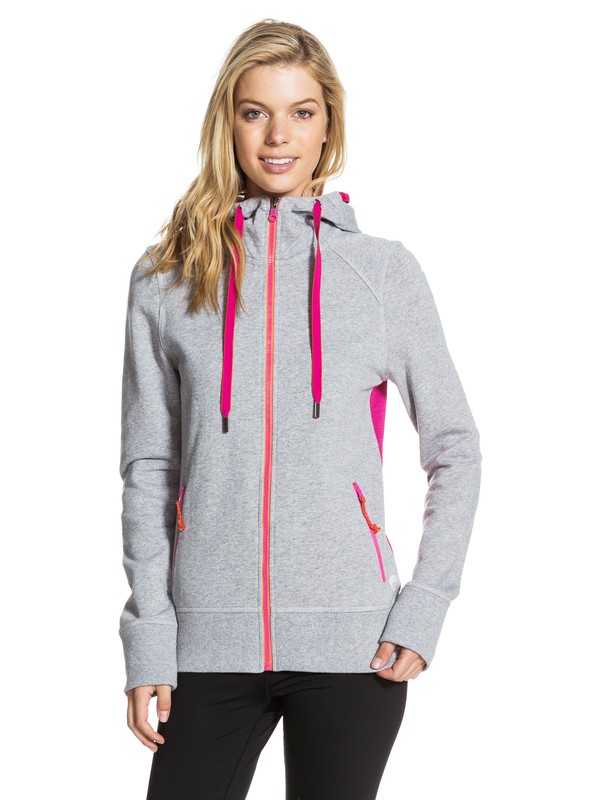 roxy, Distance Hoodie, HERITAGE HEATHER (sgrh) 0 Distance Hoodie ARJFT03007 Roxy