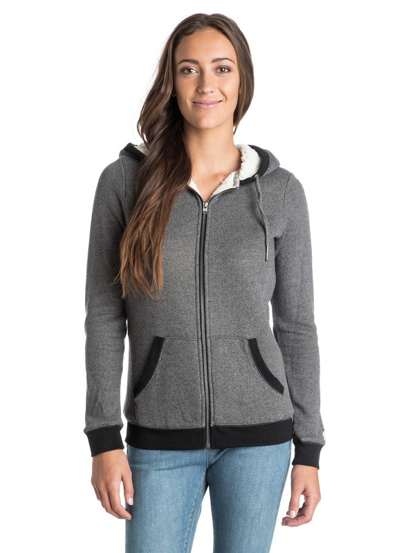 roxy, Lofty Hooded Sweatshirt, TRUE BLACK HEATHER (kvjh) 0 Lofty Hooded Sweatshirt ARJFT03126 Roxy