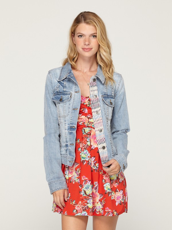 roxy, Dancing Shores Jean Jacket, LIGHT INDIGO (bfh0) 0 Dancing Shores Jean Jacket ARJJK00022 Roxy