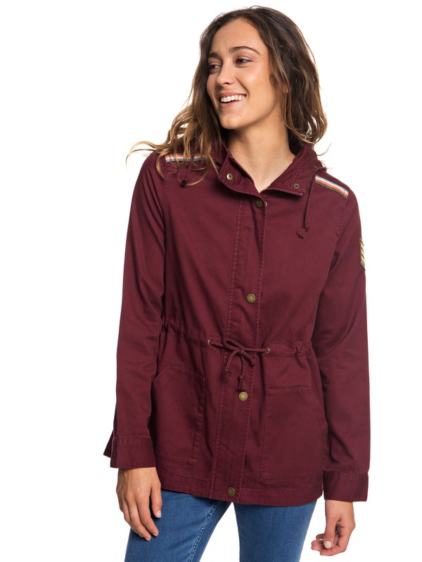 roxy, Open To It Hooded Parka, TAWNY PORT (rsp0) 0 Open To It Hooded Parka Red ARJJK03033 Roxy