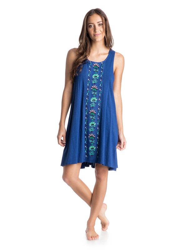 roxy, Sparks Fly A-line Tank Dress, MAZARINE BLUE TRAVELING BOUQUE (prr6) 0 Sparks Fly A-line Tank Dress ARJKD03067 Roxy