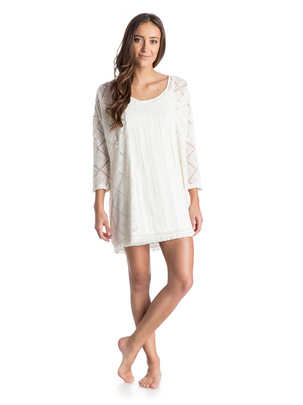 roxy, Wishbone Crochet Tunic Dress, SEA SPRAY (wbs0) 0 Wishbone Crochet Tunic Dress ARJKD03098 Roxy