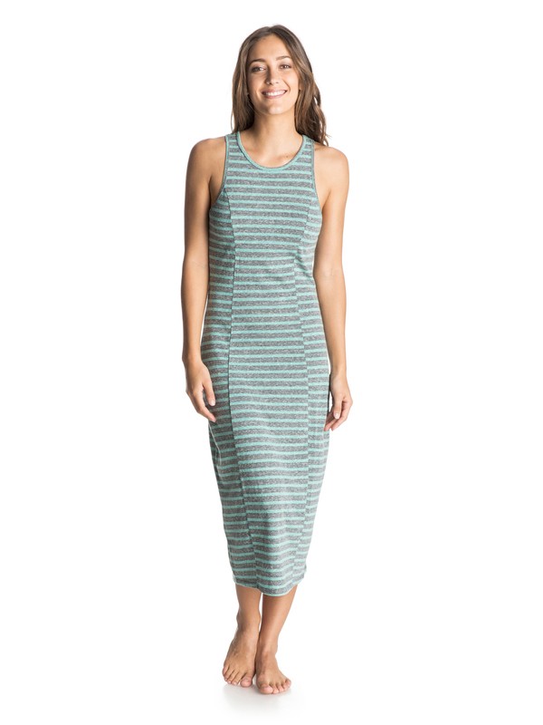 roxy, Swinging Low Dress, CHARCOAL HEATHER/AGATE GREEN S (xkkg) 0 Swinging Low Dress ARJKD03120 Roxy