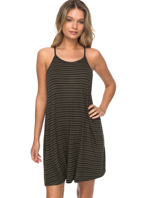 roxy, Smitten Kitten Dress, DUSTY OLIVE SUCH A BABE STRIPE (gpb3) 0 Smitten Kitten Dress ARJKD03153 Roxy