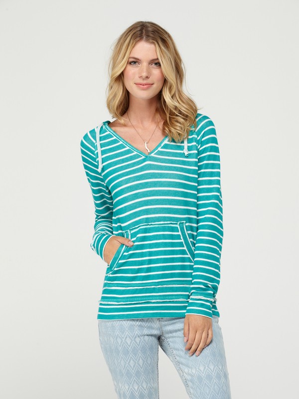 roxy, FROSTED FORESTS, AQUATIC BLUE SOLID STRIPE (bqt3) 0 FROSTED FORESTS ARJKT00092 Roxy