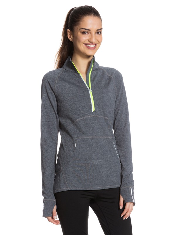 roxy, Dawn Runner Half Zip Pullover, GRAPHITE HEATHER (kshh) 0 Dawn Runner Half Zip Pullover ARJKT03017 Roxy