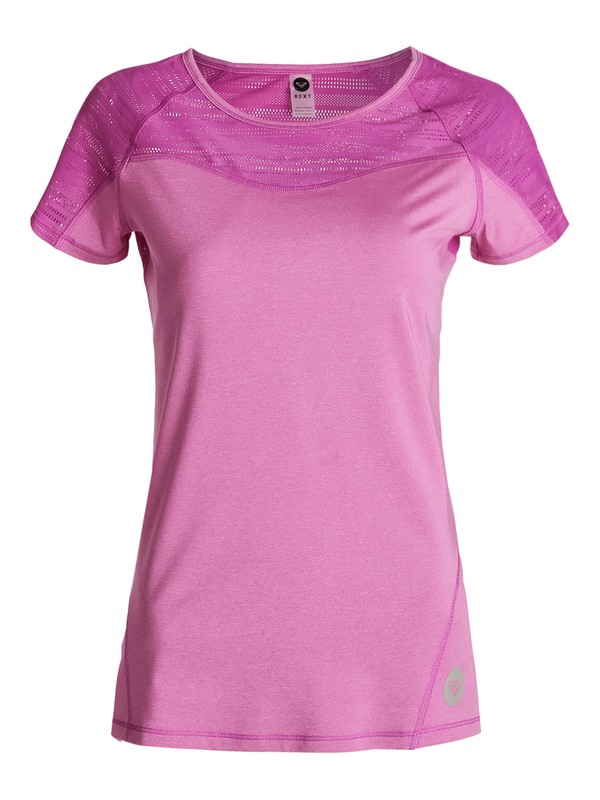 roxy, Double Time Short Sleeve Top, BRIGHT ORCHID HEATHER (mneh) 0 Double Time Short Sleeve Top ARJKT03062 Roxy