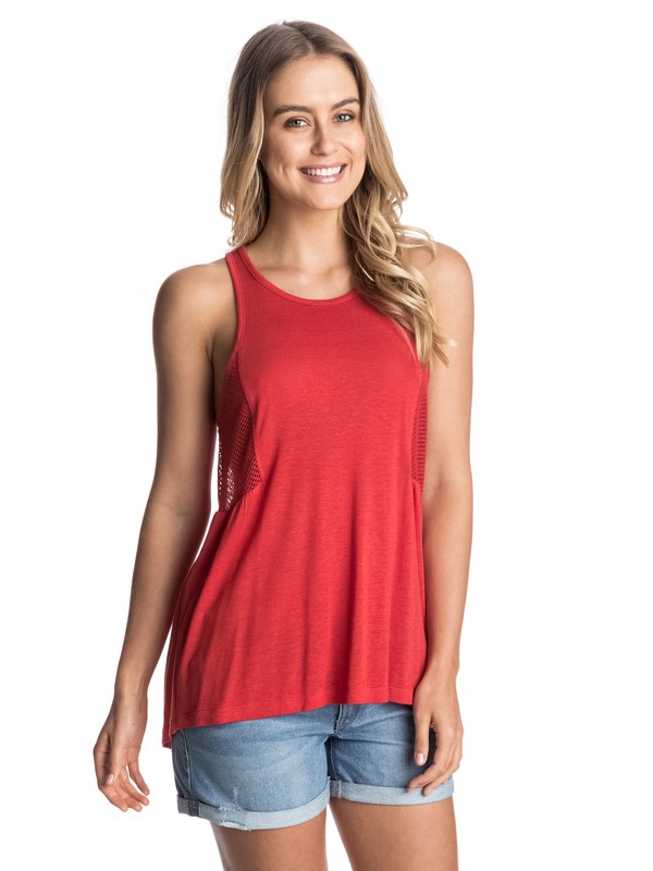 roxy, Capitola Racerback Tank Top, FIERY ORANGE (npm0) 0 Capitola Racerback Tank Top ARJKT03077 Roxy