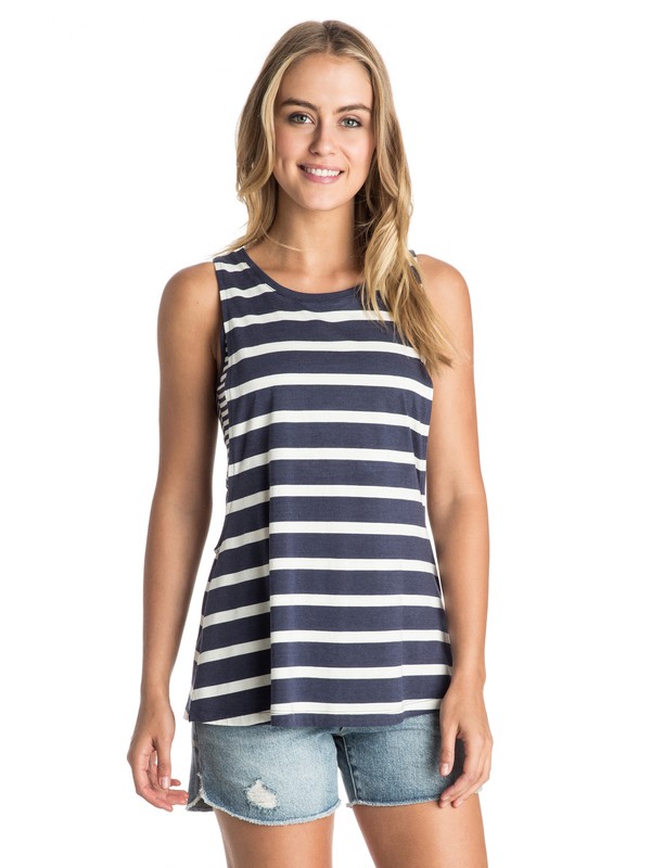 roxy, Open Spaces Tank Top, RUGBY STRIPE ECLIPSE (btc3) 0 Open Spaces Tank Top ARJKT03180 Roxy