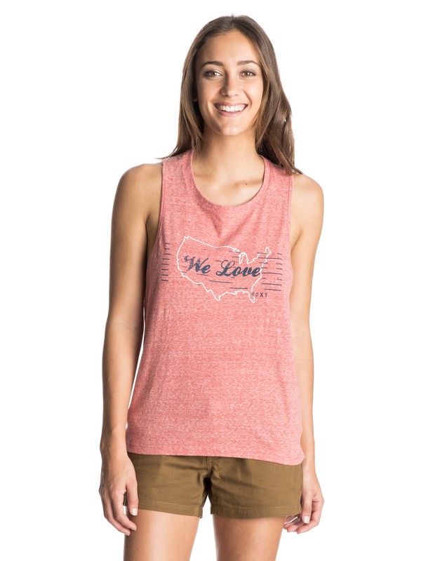roxy, We Love USA Open Back Tank, LAVA (nqa0) 0 We Love USA Open Back Tank ARJKT03196 Roxy