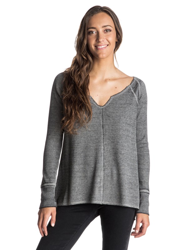 roxy, Look Lively Long Sleeve Henley, CHARCOAL HEATHER (kpgh) 0 Look Lively Long Sleeve Henley ARJKT03210 Roxy