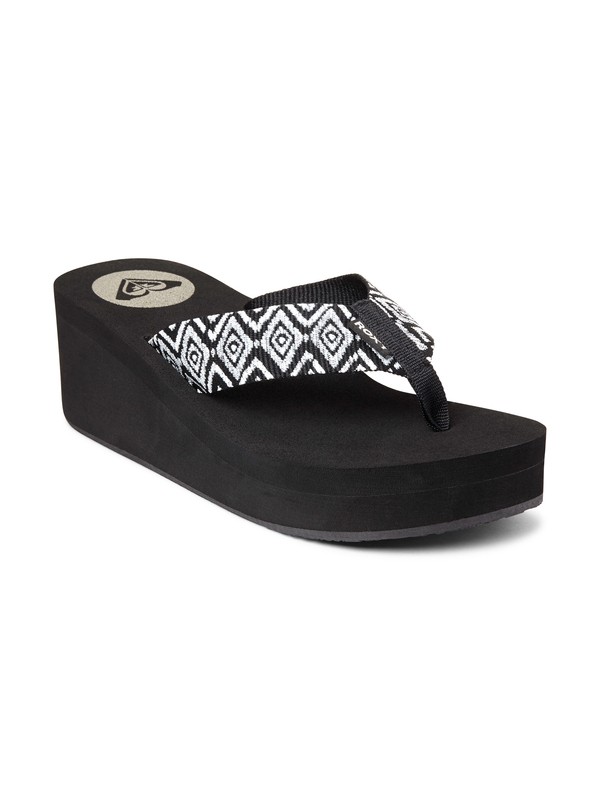 roxy, Monsoon Wedge Sandal, BLACK/WHITE (bkw) 0 Monsoon Wedge Sandal ARJL100154 Roxy