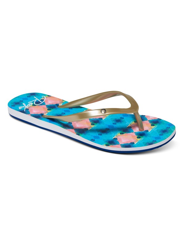 roxy, Portofino - Flip-Flops, BLUE/WHITE PRINT (uwp) 0 Portofino - Flip-Flops Blue ARJL100551 Roxy