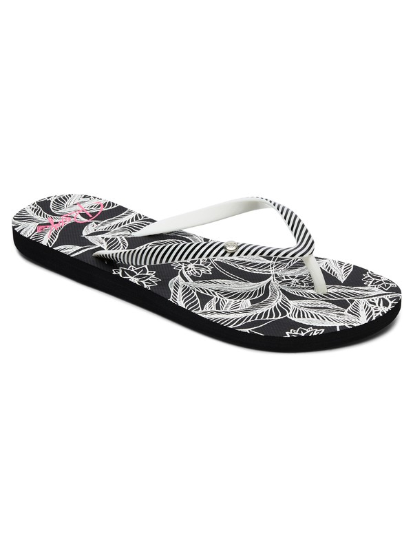 roxy, Portofino Flip-Flops, BLACK W/PINK (bkp) 0 Portofino Flip-Flops Black ARJL100668 Roxy