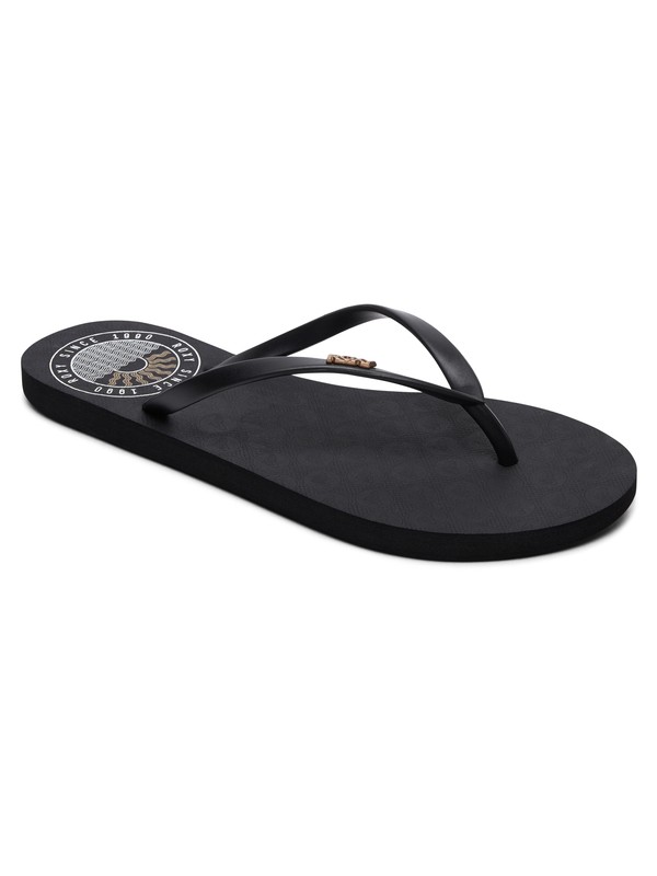 roxy, Viva Stamp Flip-Flops, BLACK/GOLD (bg3) 0 Viva Stamp Flip-Flops Black ARJL100683 Roxy