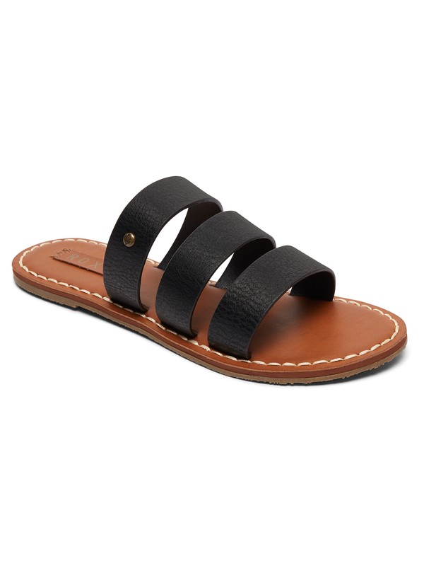 roxy, Sonia Three Strap Sandals, BLACK (blk) 0 Sonia Three Strap Sandals ARJL200614 Roxy