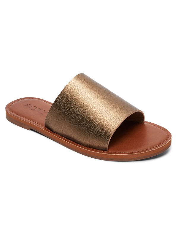 roxy, Kaia Slide Sandals, BRONZE (bro) 0 Kaia Slide Sandals Brown ARJL200654 Roxy