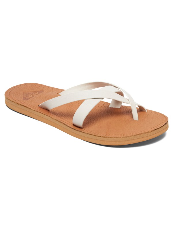 roxy, Gemma Leather Sandals, CREAM (cre) 0 Gemma Leather Sandals White ARJL200690 Roxy