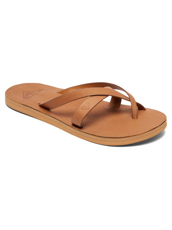 roxy, Gemma Leather Sandals, TAN (tan) 0 Gemma Leather Sandals Beige ARJL200690 Roxy