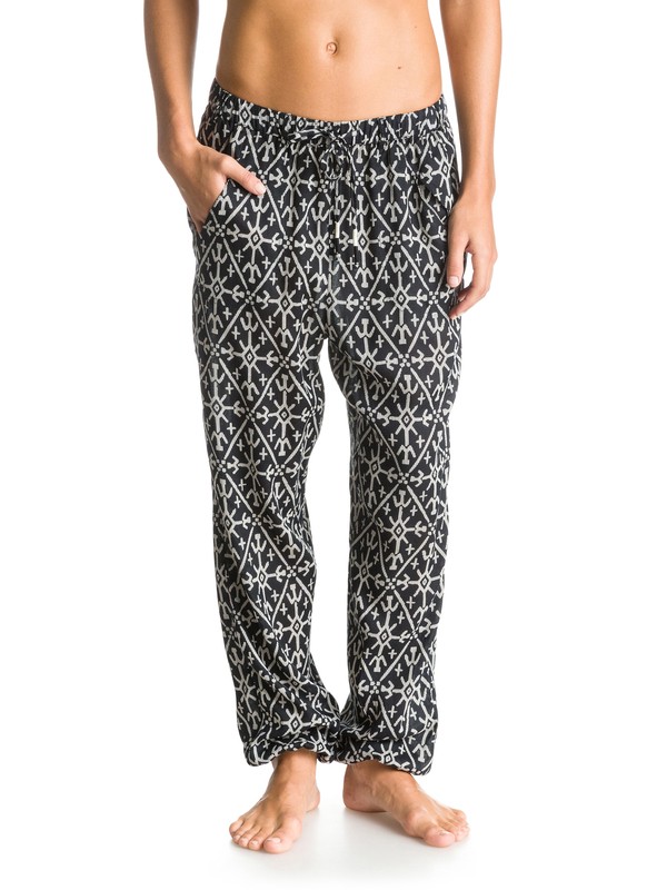 roxy, Sunday Noon Harem Pants, TRUE BLACK MIRAGE MARKING (kvj6) 0 Sunday Noon Harem Pants Black ARJNP03029 Roxy