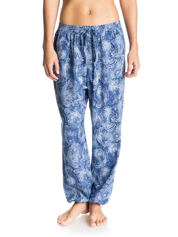 roxy, Sunday Noon Harem Pants, MAZARINE BLUE BATIK PRINT (prr6) 0 Sunday Noon Harem Pants ARJNP03084 Roxy