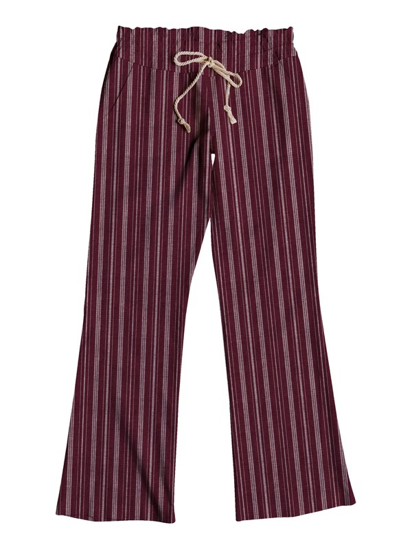 roxy, Oceanside Stripe Beach Pants, BURGUNDY SKIRTING STRIPE (rrm3) 0 Oceanside Stripe Beach Pants ARJNP03086 Roxy