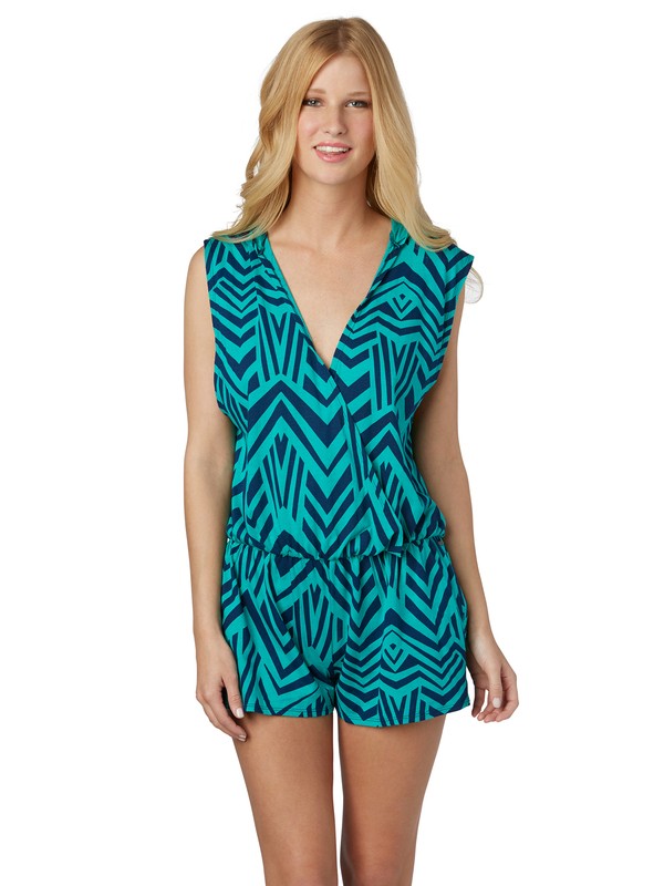 roxy, Tree House Romper, ESTATE BLUE GEO (bsw6) 0 Tree House Romper ARJNS00047 Roxy
