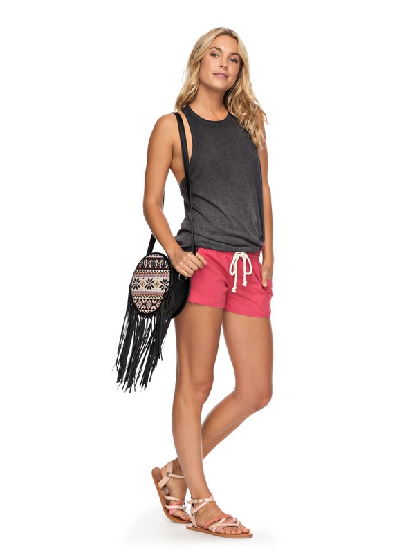 roxy, Oceanside Linen Beach Shorts, HOLLY BERRY (mmt0) 0 Oceanside Linen Beach Shorts Pink ARJNS03007 Roxy