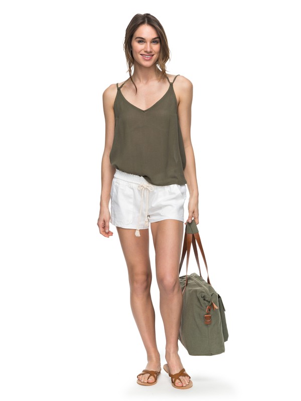 roxy, Oceanside Linen Beach Shorts, SEA SALT (wbb0) 0 Oceanside Linen Beach Shorts White ARJNS03007 Roxy