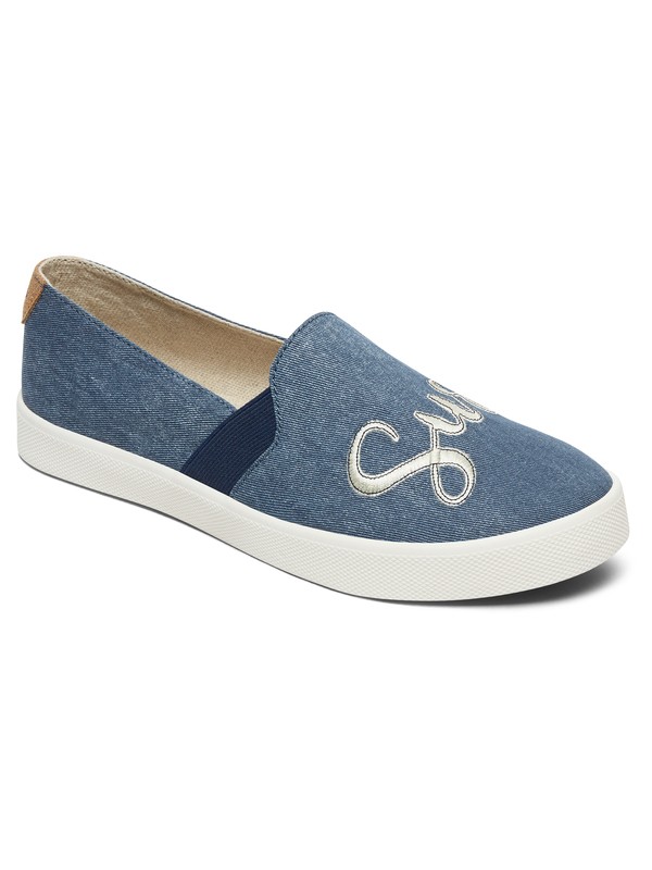 roxy, Atlanta Slip On Shoes, DENIM (dnm) 0 Atlanta Slip On Shoes Green ARJS300306 Roxy