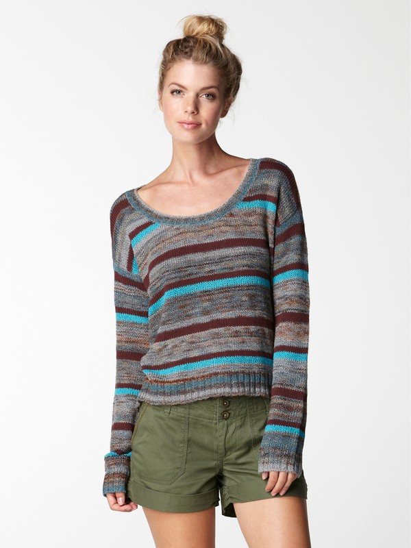 roxy, Spice It Up Sweater, DECADENT CHOCOLATE STRIPE (rsq3) 0 Spice It Up Sweater ARJSW00043 Roxy