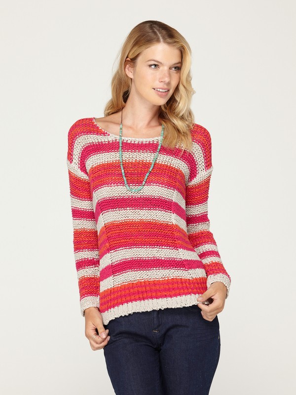 roxy, World Of My Own Sweater, STONE FUCHSIA STRIPE (sez3) 0 World Of My Own Sweater ARJSW00049 Roxy