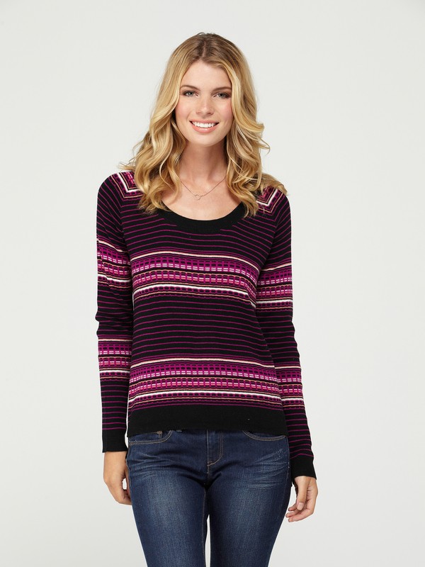 roxy, Traveler Sweater, TRUE BLACK KNIT STRIPE (kvj3) 0 Traveler Sweater ARJSW00105 Roxy