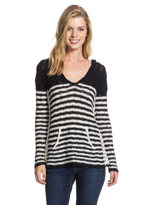 roxy, White Caps Stripe Pancho, JULIET TRUE BLACK STRIPE (kvj3) 0 White Caps Stripe Pancho ARJSW03009 Roxy