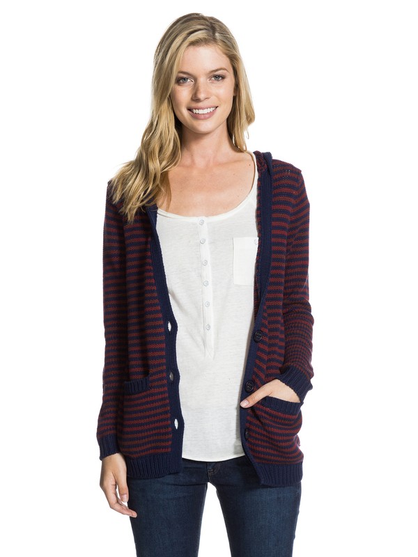 roxy, Shadow Diamonds Sweater, BURNING PEACOAT STRIPE (btn3) 0 Shadow Diamonds Sweater ARJSW03039 Roxy