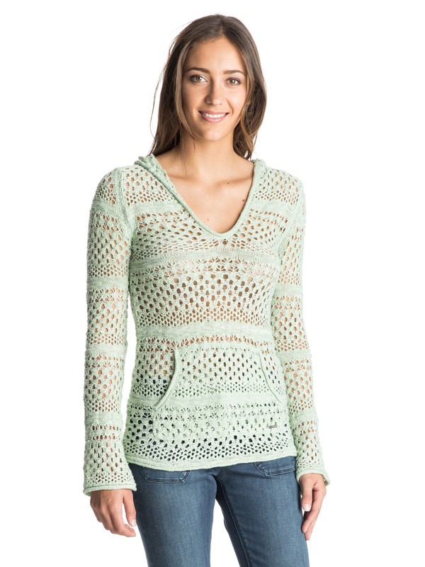 roxy, Gridley Hooded Poncho Sweater, SEA GLASS (gef0) 0 Gridley Hooded Poncho Sweater ARJSW03130 Roxy