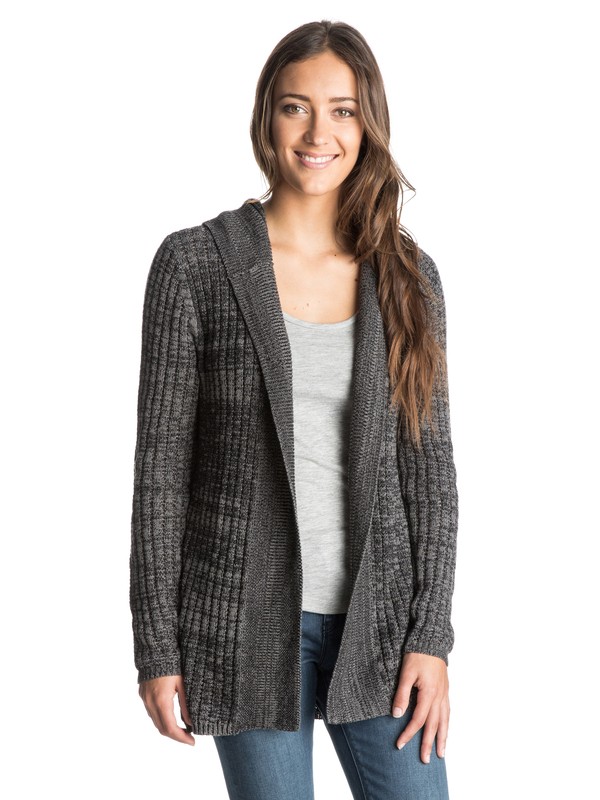 roxy, Holloway Hooded Sweater, TRUE BLACK/SMOKE SIGNALS (xkks) 0 Holloway Hooded Sweater ARJSW03133 Roxy
