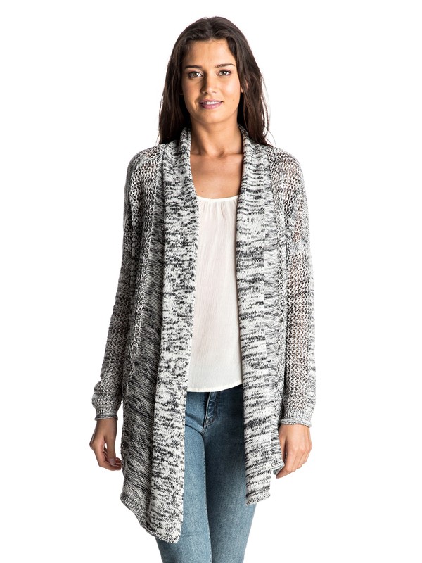 roxy, Take Stock Cardigan, SEA SPRAY/TRUE BLACK (xwwk) 0 Take Stock Cardigan ARJSW03201 Roxy
