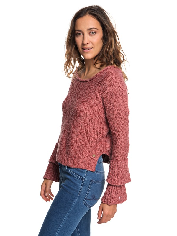 roxy, Ruffle Party Sweater, WITHERED ROSE (mmg0) 0 Ruffle Party Sweater Pink ARJSW03214 Roxy