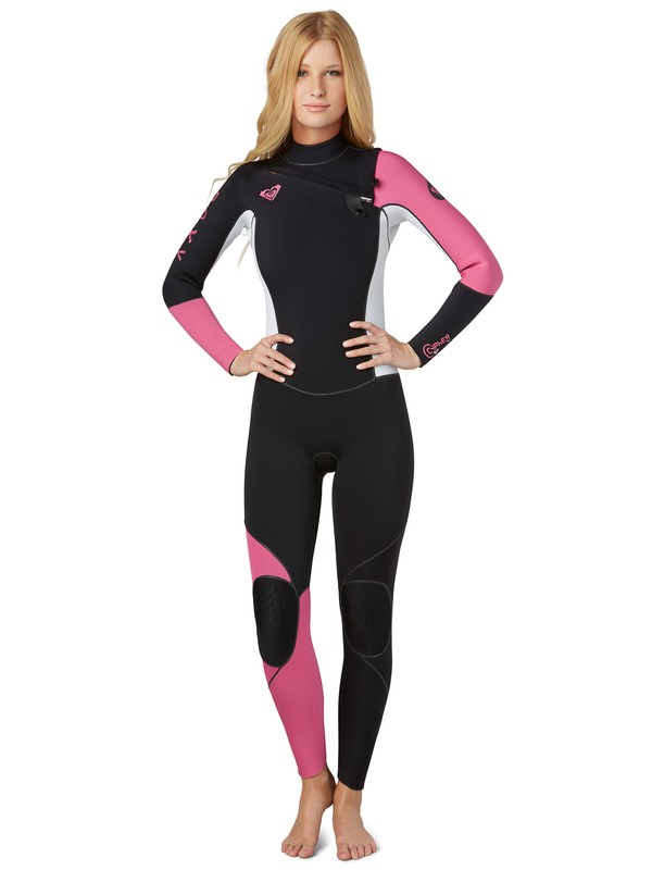 roxy, Cypher 4/3 Chest Zip Wetsuit, BLACK / HOT PINK (xkkm) 0 Cypher 4/3 Chest Zip Wetsuit ARJW100015 Roxy